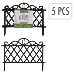 ProGarden Valla de jardín decorativa 5 unidades PP negro 48x34 cm