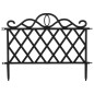 ProGarden Valla de jardín decorativa 5 unidades PP negro 48x34 cm ProGarden Valla de jardín decorativa 5 unidades PP negro 48x34 cm