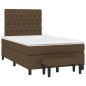 vidaXL Cama box spring con colchón tela marrón oscuro 120x190 cm vidaXL Cama box spring con colchón tela marrón oscuro 120x190 cm
