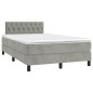 vidaXL Cama box spring colchón y LED terciopelo gris claro 120x190 cm vidaXL Cama box spring colchón y LED terciopelo gris claro 120x190 cm