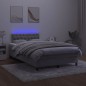 vidaXL Cama box spring colchón y LED terciopelo gris claro 120x190 cm vidaXL Cama box spring colchón y LED terciopelo gris claro 120x190 cm