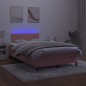 vidaXL Cama box spring con colchón y LED terciopelo rosa 120x190 cm vidaXL Cama box spring con colchón y LED terciopelo rosa 120x190 cm