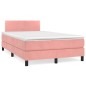 vidaXL Cama box spring con colchón y LED terciopelo rosa 120x190 cm vidaXL Cama box spring con colchón y LED terciopelo rosa 120x190 cm