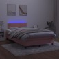vidaXL Cama box spring con colchón y LED terciopelo rosa 120x190 cm vidaXL Cama box spring con colchón y LED terciopelo rosa 120x190 cm