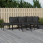 vidaXL Juego de muebles de jardín 6 piezas acero con cojines gris