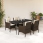 vidaXL Set comedor de jardín 5 piezas y cojines ratán sintético marrón vidaXL Set comedor de jardín 5 piezas y cojines ratán sintético marrón
