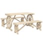 vidaXL Juego de comedor de jardín 3 piezas madera maciza de abeto vidaXL Juego de comedor de jardín 3 piezas madera maciza de abeto
