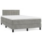 vidaXL Cama box spring colchón y LED terciopelo gris claro 120x190 cm vidaXL Cama box spring colchón y LED terciopelo gris claro 120x190 cm