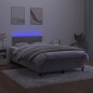 vidaXL Cama box spring colchón y LED terciopelo gris claro 120x190 cm vidaXL Cama box spring colchón y LED terciopelo gris claro 120x190 cm