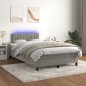 vidaXL Cama box spring colchón y LED terciopelo gris claro 120x190 cm vidaXL Cama box spring colchón y LED terciopelo gris claro 120x190 cm