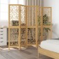 vidaXL Biombo separador de 5 paneles madera maciza paulownia marrón vidaXL Biombo separador de 5 paneles madera maciza paulownia marrón