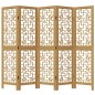 vidaXL Biombo separador de 5 paneles madera maciza paulownia marrón vidaXL Biombo separador de 5 paneles madera maciza paulownia marrón