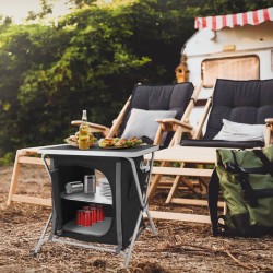 Redcliffs Armario de camping plegable negro 60x45x64 cm