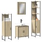vidaXL Juego de muebles de baño 4 pzas contrachapada roble Sonoma vidaXL Juego de muebles de baño 4 pzas contrachapada roble Sonoma