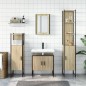 vidaXL Juego de muebles de baño 4 pzas contrachapada roble Sonoma vidaXL Juego de muebles de baño 4 pzas contrachapada roble Sonoma