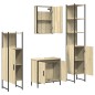 vidaXL Juego de muebles de baño 4 pzas contrachapada roble Sonoma vidaXL Juego de muebles de baño 4 pzas contrachapada roble Sonoma