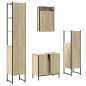 vidaXL Juego de muebles de baño 4 pzas contrachapada roble Sonoma vidaXL Juego de muebles de baño 4 pzas contrachapada roble Sonoma