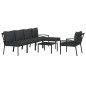 vidaXL Juego de muebles de jardín 7 piezas acero con cojines gris vidaXL Juego de muebles de jardín 7 piezas acero con cojines gris
