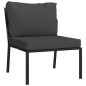 vidaXL Juego de muebles de jardín 7 piezas acero con cojines gris vidaXL Juego de muebles de jardín 7 piezas acero con cojines gris