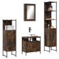 vidaXL Set de muebles baño 4 pzas madera contrachapada roble ahumado