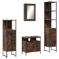 vidaXL Set de muebles baño 4 pzas madera contrachapada roble ahumado