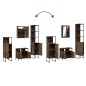 vidaXL Set de muebles baño 4 pzas madera contrachapada roble ahumado
