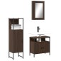 vidaXL Set de muebles baño 3 pzas madera contrachapada roble marrón