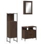 vidaXL Set de muebles baño 3 pzas madera contrachapada roble marrón