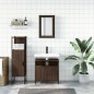 vidaXL Set de muebles baño 3 pzas madera contrachapada roble marrón