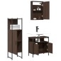 vidaXL Set de muebles baño 3 pzas madera contrachapada roble marrón
