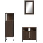vidaXL Set de muebles baño 3 pzas madera contrachapada roble marrón