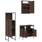 vidaXL Set de muebles baño 3 pzas madera contrachapada roble marrón
