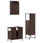 vidaXL Set de muebles baño 3 pzas madera contrachapada roble marrón