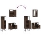 vidaXL Set de muebles baño 3 pzas madera contrachapada roble marrón