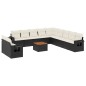 vidaXL Set de sofás de jardín y cojines 12 pzas ratán sintético negro vidaXL Set de sofás de jardín y cojines 12 pzas ratán sintético negro