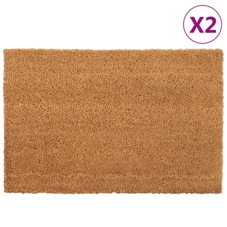 vidaXL Felpudos 2 unidades fibra de coco natural 40x60 cm