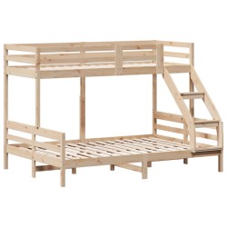 vidaXL Litera de madera maciza de pino 90x200/140x200 cm