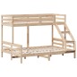 vidaXL Litera de madera maciza de pino 90x200/140x200 cm