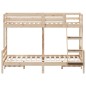 vidaXL Litera de madera maciza de pino 90x200/140x200 cm