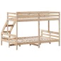 vidaXL Litera de madera maciza de pino 90x200/140x200 cm