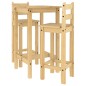 vidaXL Set de mesa alta y taburetes de bar 3 pzas madera maciza pino vidaXL Set de mesa alta y taburetes de bar 3 pzas madera maciza pino