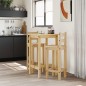 vidaXL Set de mesa alta y taburetes de bar 3 pzas madera maciza pino vidaXL Set de mesa alta y taburetes de bar 3 pzas madera maciza pino