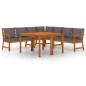 vidaXL Juego comedor jardín y cojines 7 piezas madera maciza acacia vidaXL Juego comedor jardín y cojines 7 piezas madera maciza acacia
