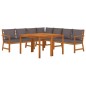 vidaXL Juego comedor jardín y cojines 7 piezas madera maciza acacia vidaXL Juego comedor jardín y cojines 7 piezas madera maciza acacia