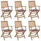 vidaXL Sillas de jardín plegables 6 uds y cojines madera maciza acacia vidaXL Sillas de jardín plegables 6 uds y cojines madera maciza acacia