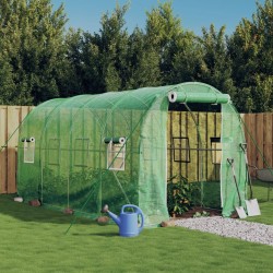 vidaXL Invernadero con estructura de acero verde 8 m² 4x2x2 m