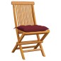 vidaXL Sillas de jardín 6 uds con cojines rojo tinto madera de teca vidaXL Sillas de jardín 6 uds con cojines rojo tinto madera de teca