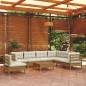 vidaXL Muebles de jardín 8 pzas y cojines madera de pino marrón miel