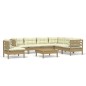vidaXL Muebles de jardín 8 pzas y cojines madera de pino marrón miel