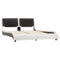 vidaXL Estructura cama con LED cuero sintético blanco negro 120x200 cm